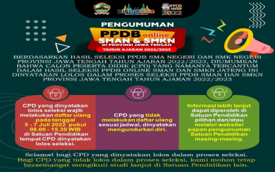 Pengumuman Hasil Seleksi PPDB SMA Negeri 1 Salaman Tahun Ajaran 2022/2023